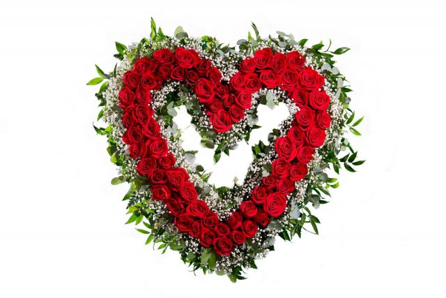 Smuteční srdce SD3 střední růže červená